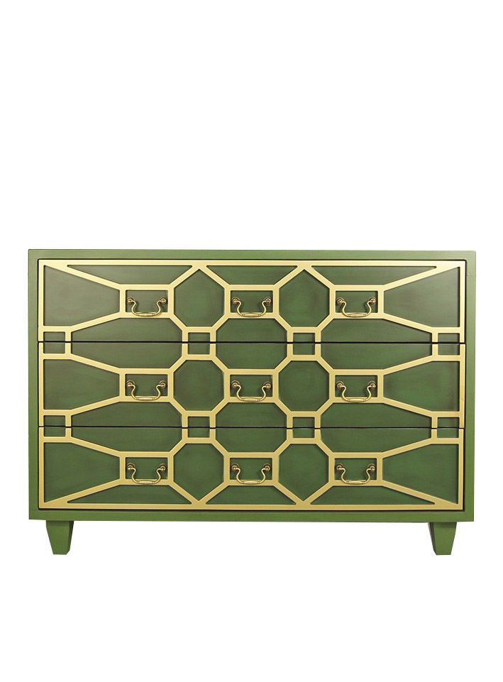 заказать Зеленый комод "Emerald" 3 ящика арт DSC347ETG в интернет-магазине