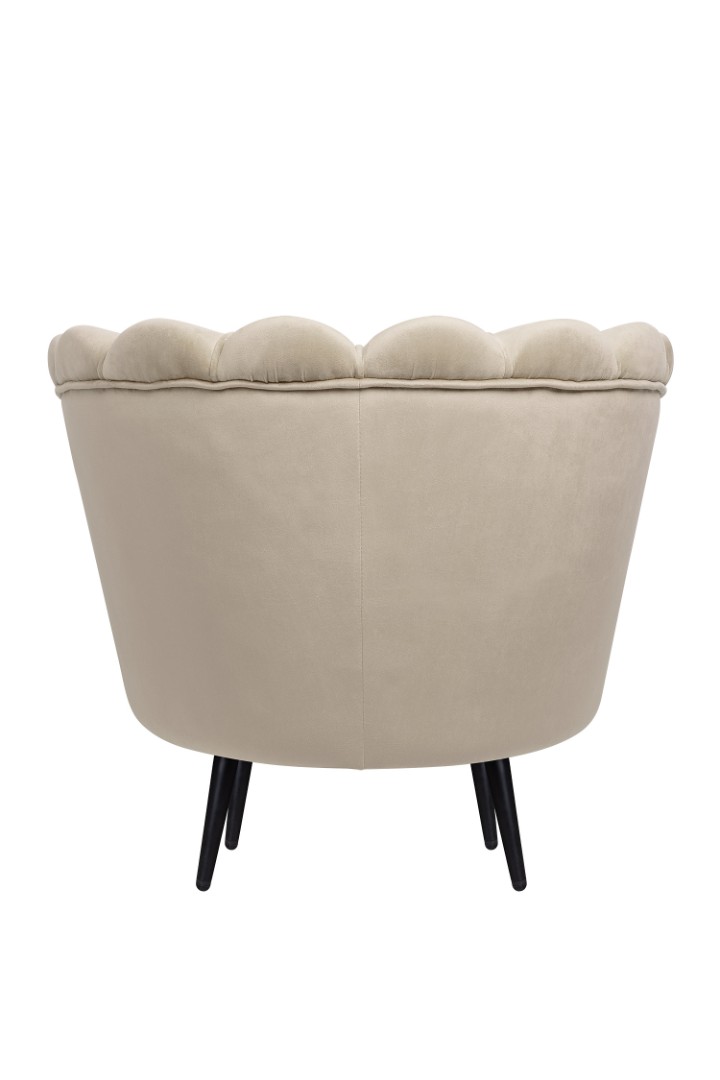 Низкое кресло ракушка Pearl Taupe на черных ножках в интернет-магазине