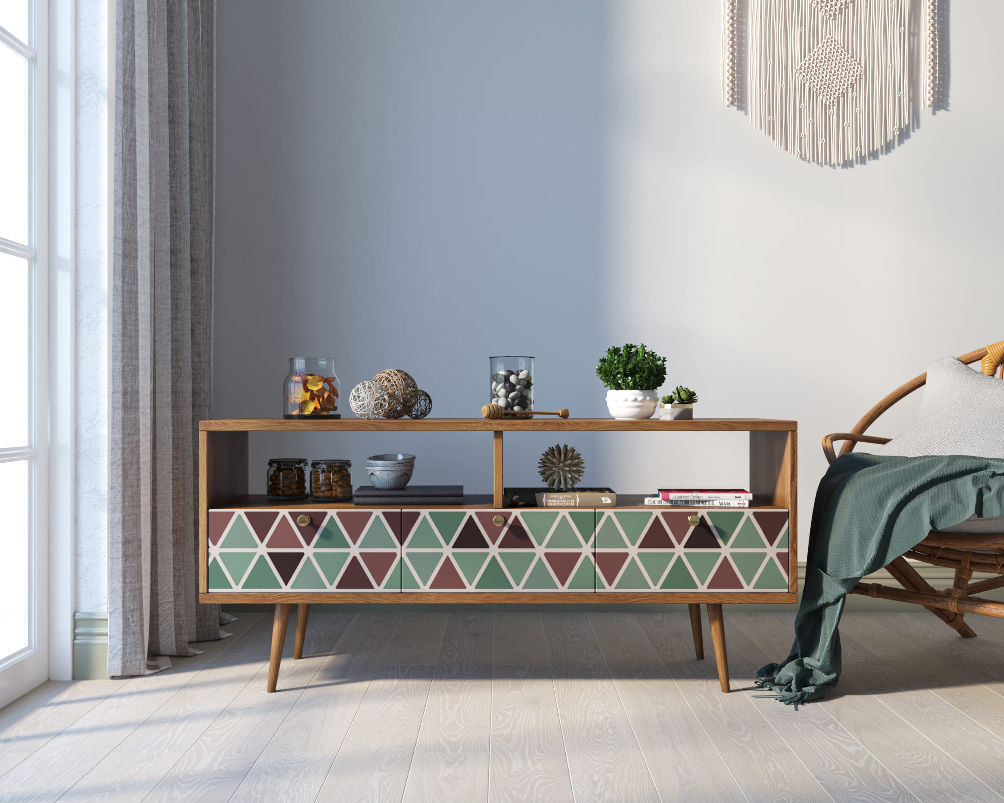 Консоль "Berber" с тремя ящиками принт 26 арт BB23/Print_26 в интернет-магазине