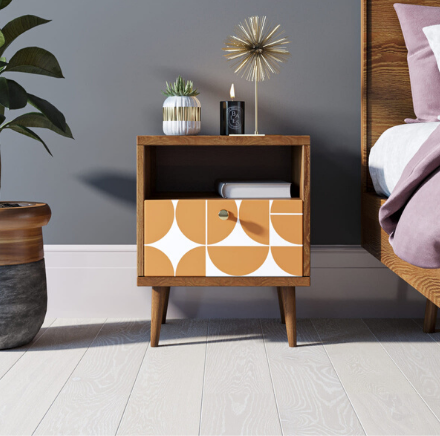 купить Тумбочка "Berber" с одним ящиком 14 принт арт BB06/Print_14, разноцветная