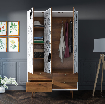 Шкаф трехстворчатый "Berber" принт 9 арт BB02/Print_09