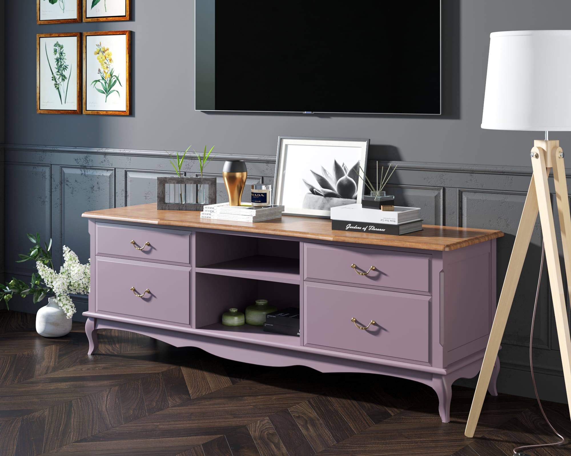 заказать Комод Leontina Lavanda под TV удлиненный арт ST9328/2L