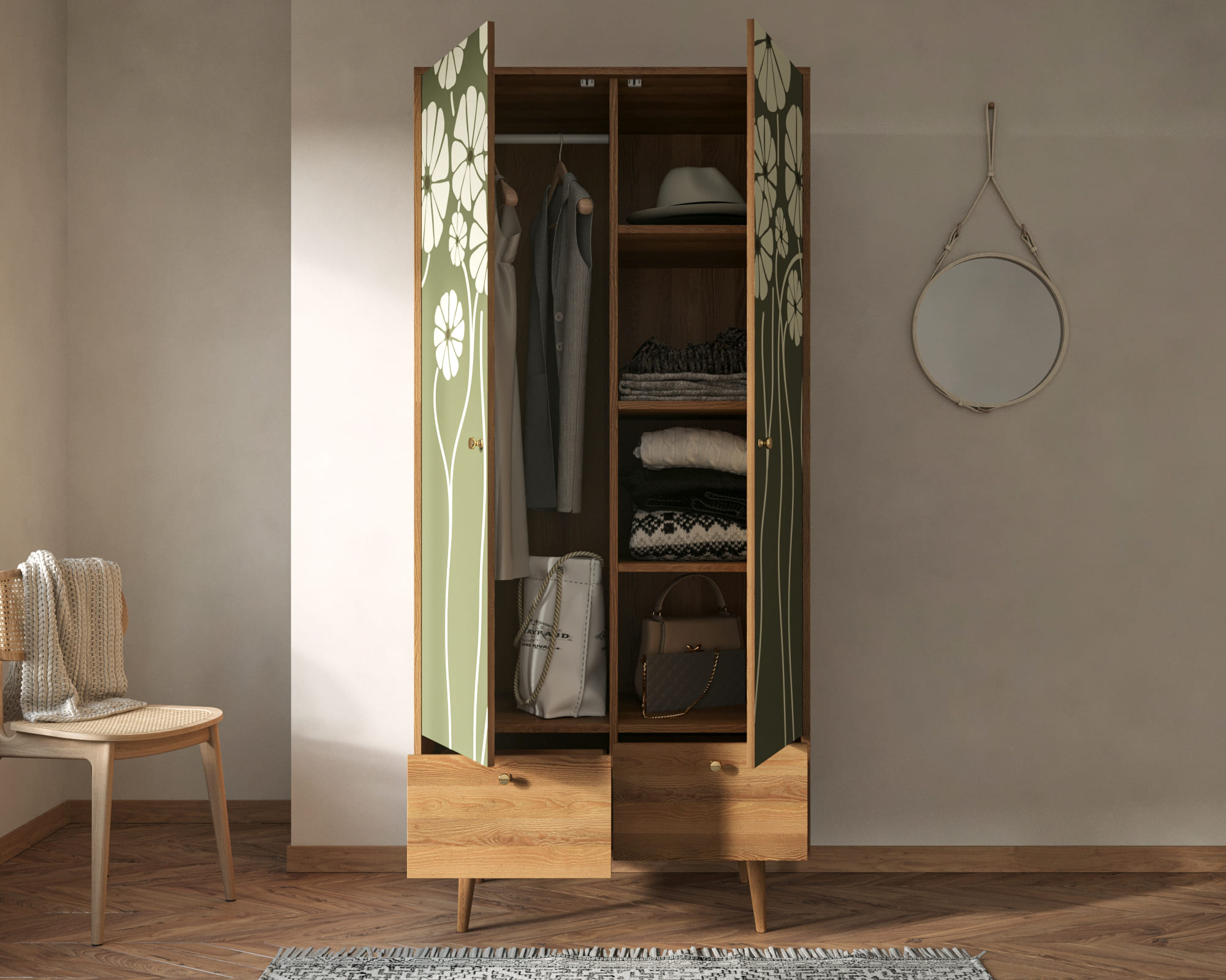 купить Шкаф двухстворчатый "Berber" арт BB16/Print_53