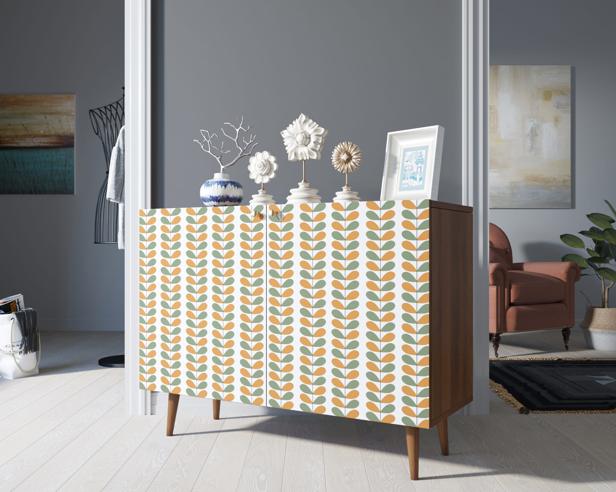 фото Комод с принтом 23 "Berber" две дверки арт BB04/Print_23