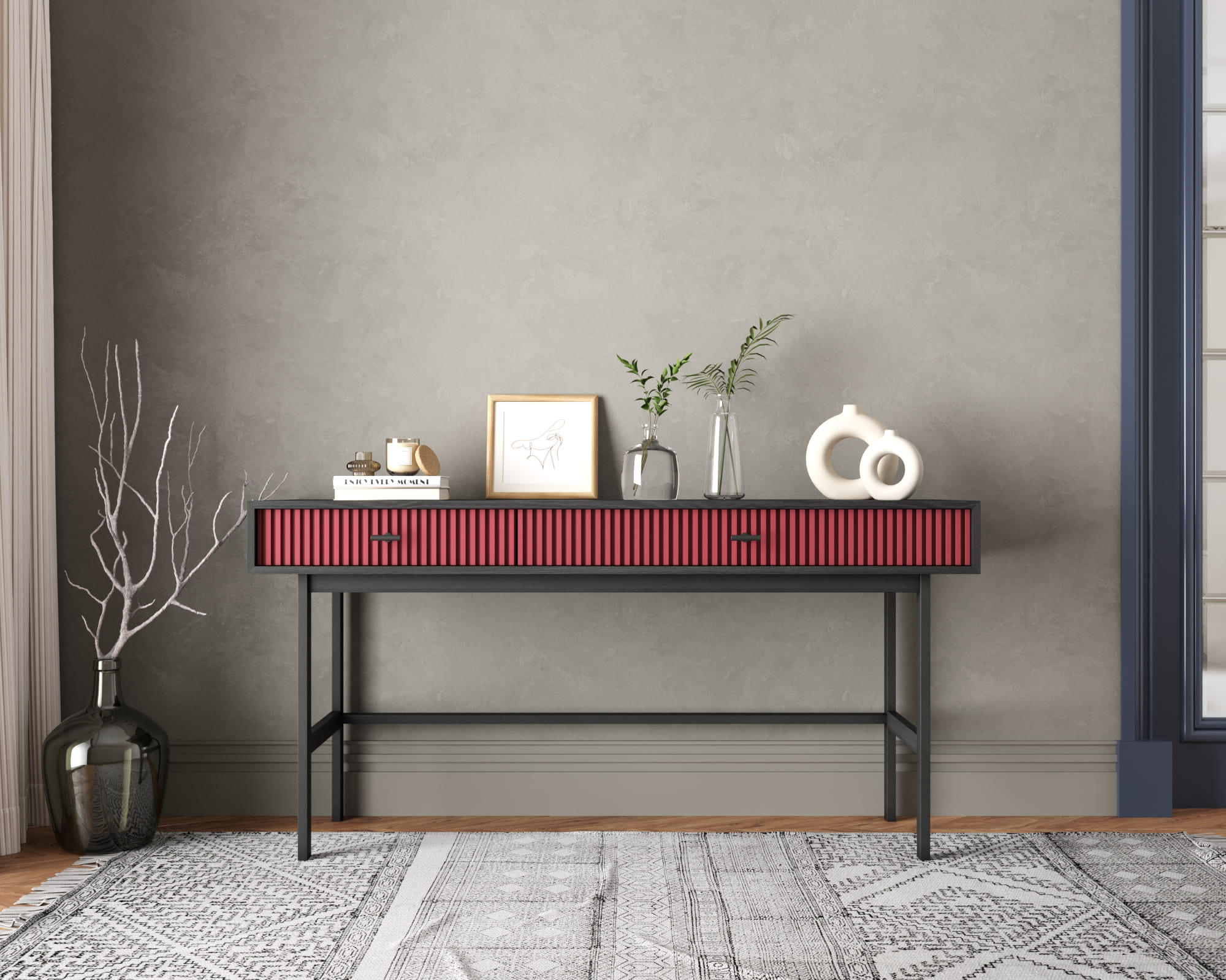 Консоль с двумя ящиками "Emerson" арт EM22/red/L в интернет-магазине