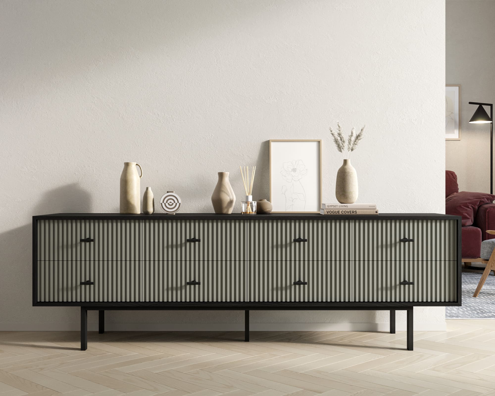 Комод с восемью ящиками "Emerson" арт EM03/gray/L в интернет-магазине в Москве Комод с восемью ящиками "Emerson" арт EM03/gray/L в интернет-магазине