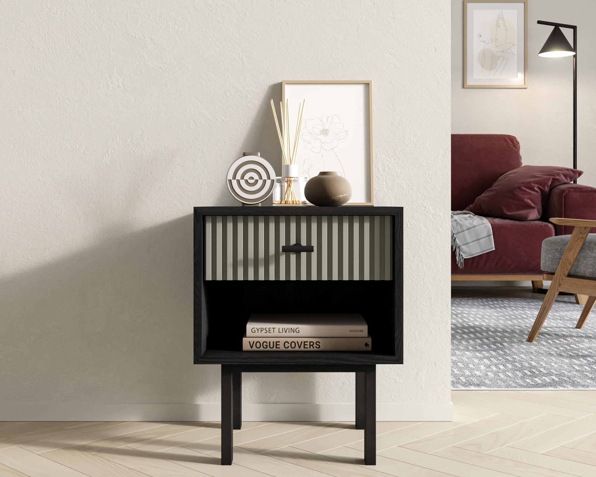 Тумбочка с верхним ящиком "Emerson" арт EM11/gray/L в интернет-магазине в Москве Тумбочка с верхним ящиком "Emerson" арт EM11/gray/L в интернет-магазине