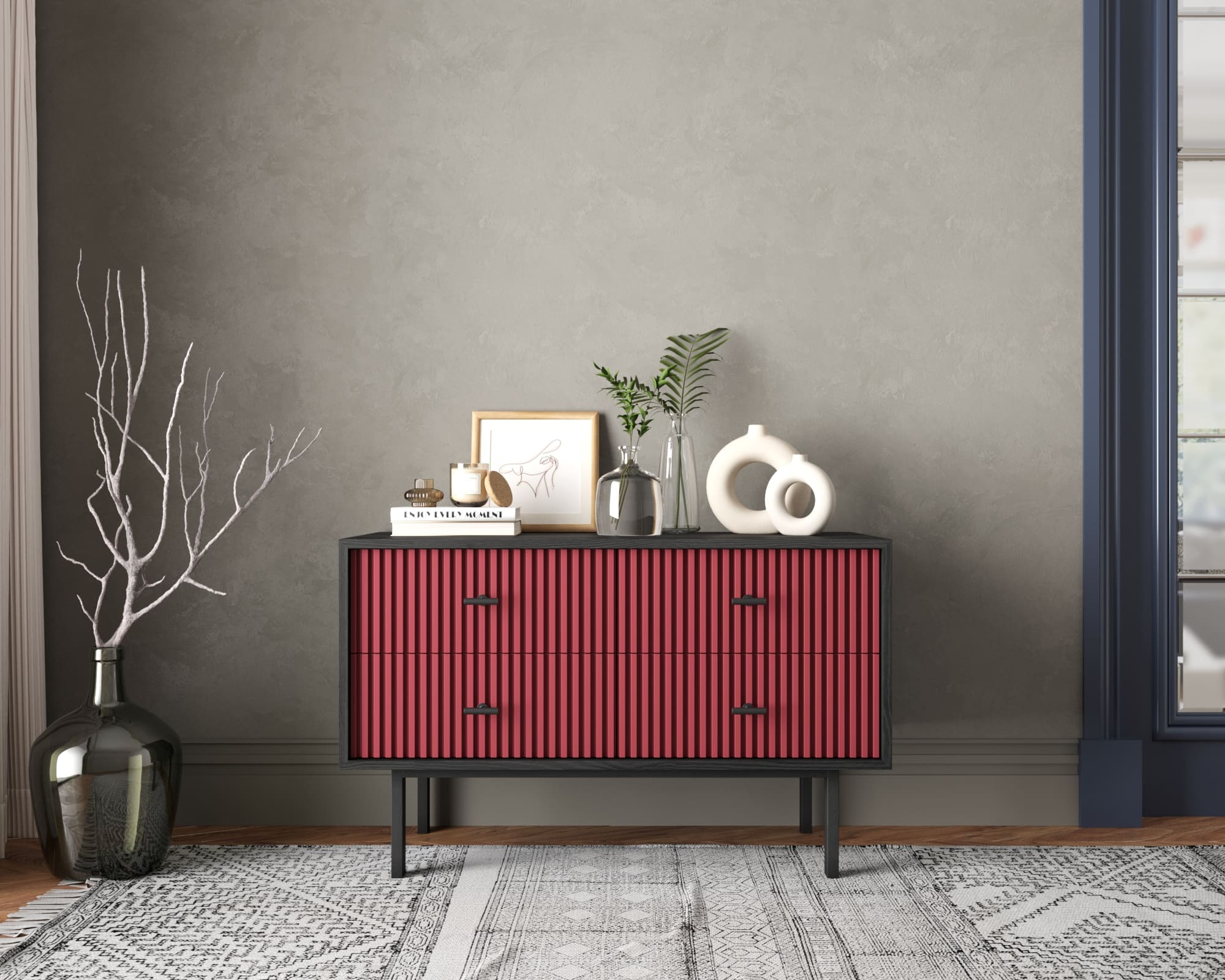 Комод с четырьмя ящиками "Emerson" арт EM05/red/L в интернет-магазине в Москве Комод с четырьмя ящиками "Emerson" арт EM05/red/L в интернет-магазине