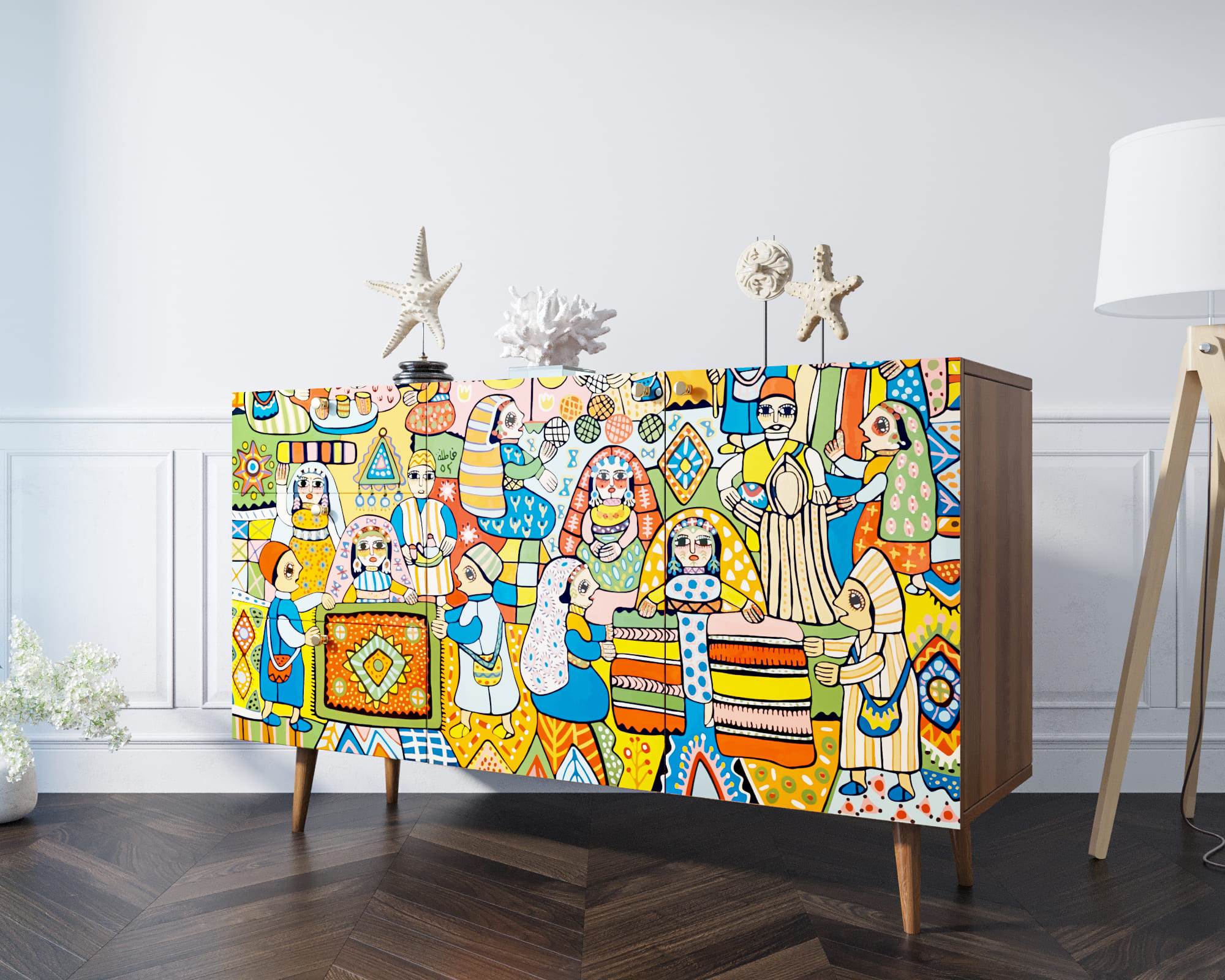 Комод "Berber" с двумя дверками и ящиками принт 1 арт BB17/Print_01 в интернет-магазине