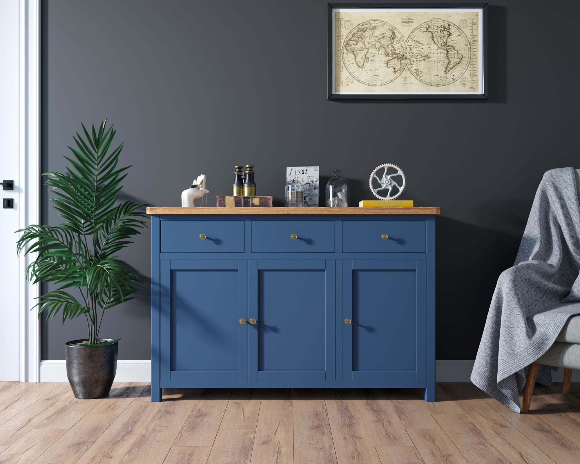 Комод "Jules Verne" 3 ящика 3 дверки арт JV38ETGB в интернет-магазине