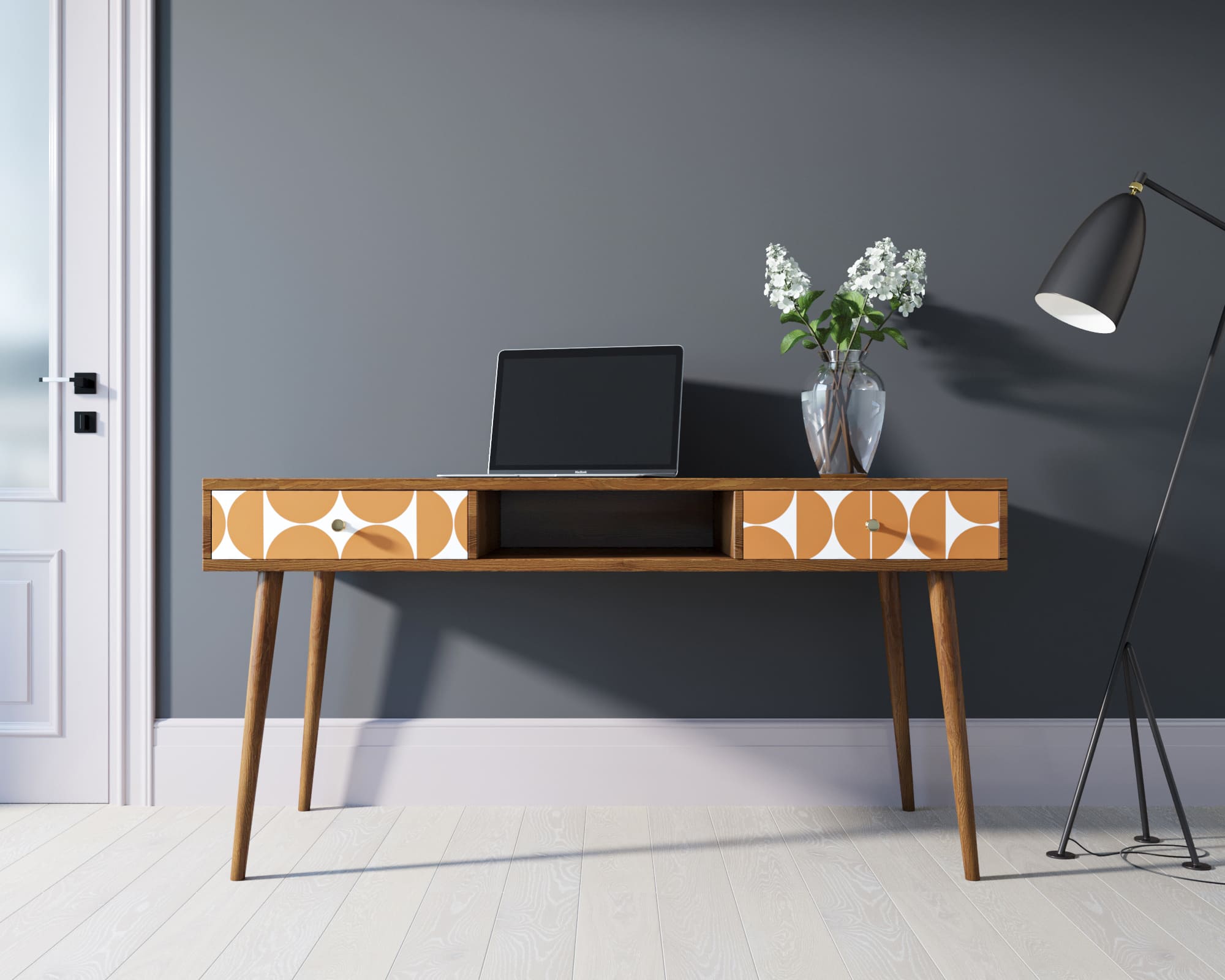 Стол рабочий "Berber" принт 14 арт BB18/Print_14 в интерьере