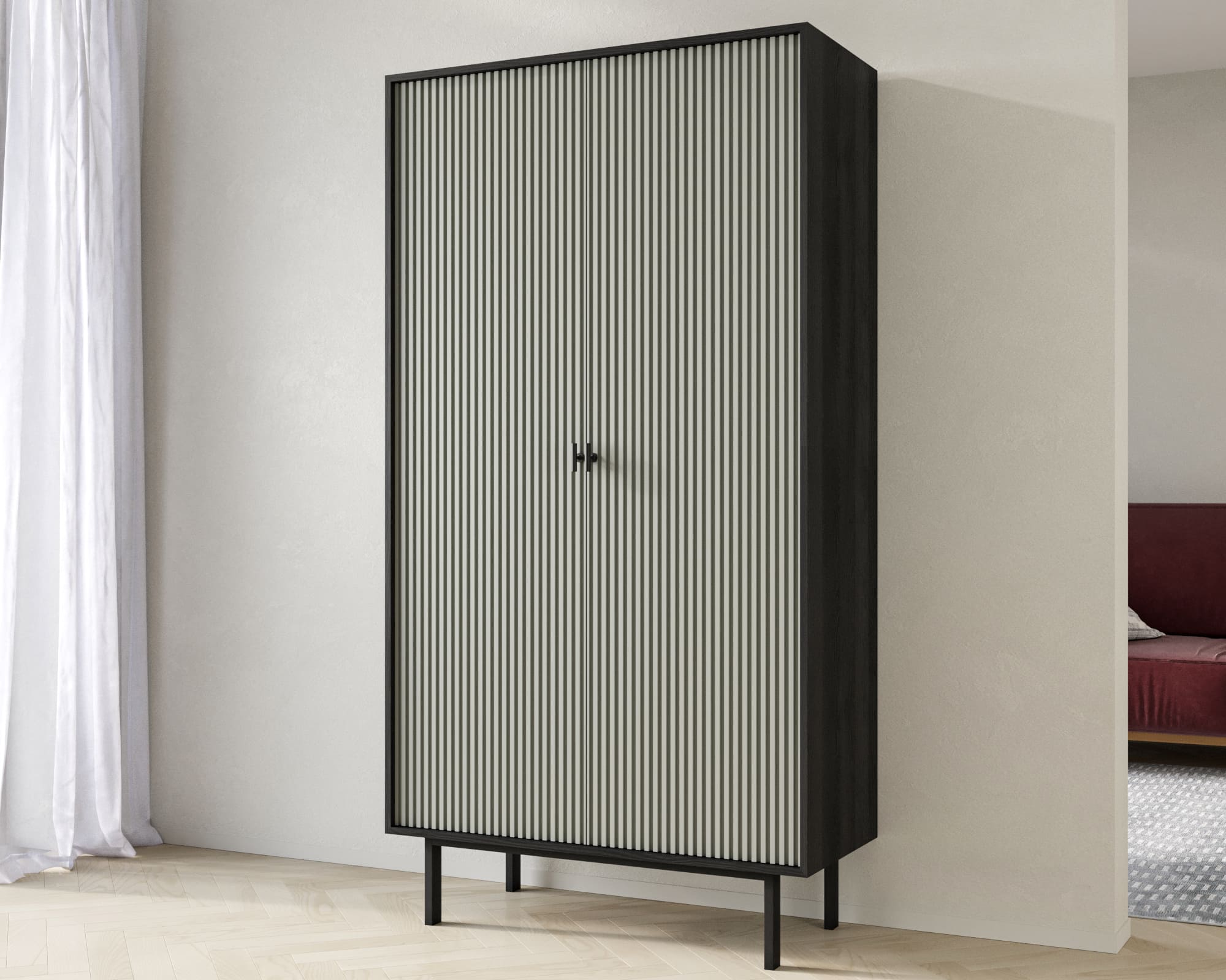 заказать Шкаф двухдверный "Emerson" арт EM091/gray/L