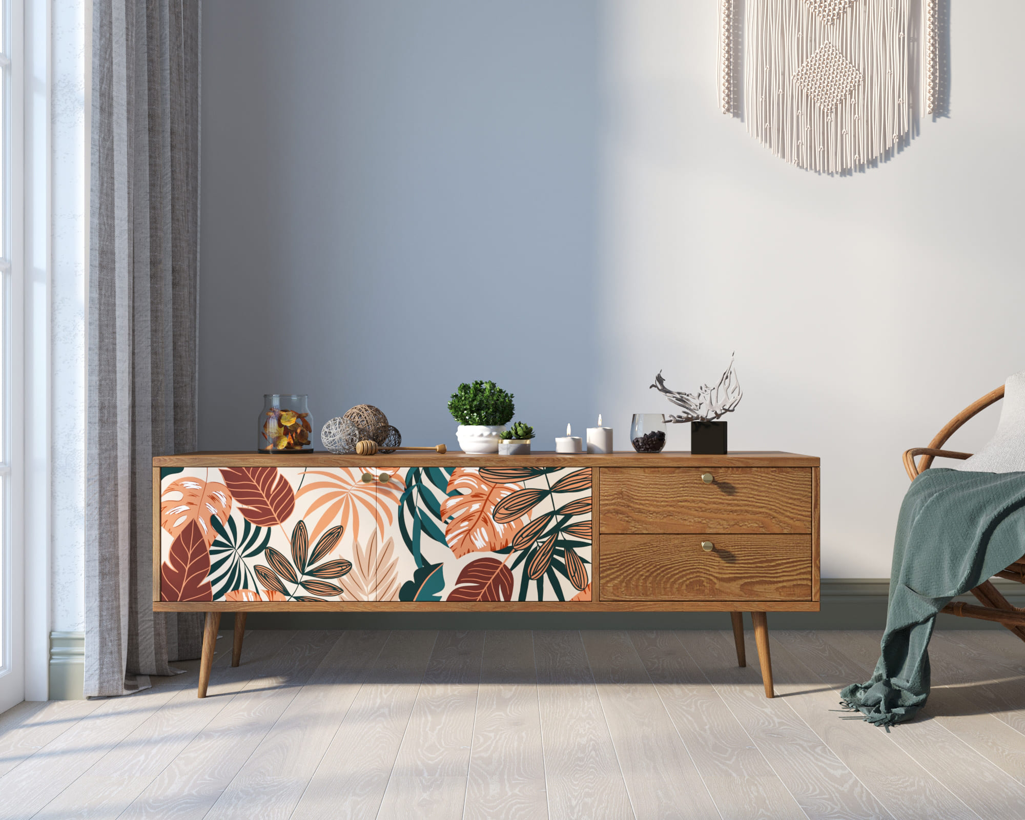 Комод "Berber" два ящика и две дверки 25 принт арт BB27/Print_25 в интернет-магазине