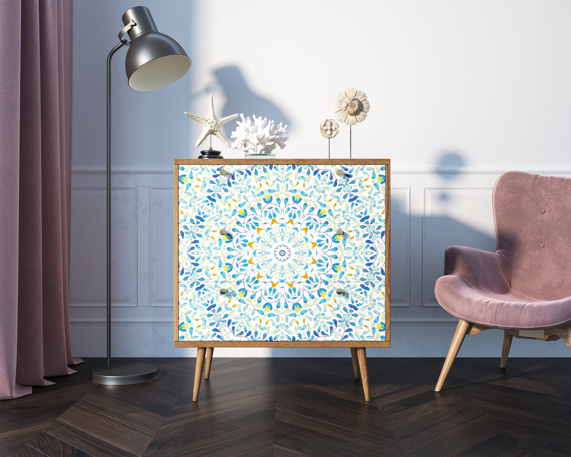 Комод "Berber" три ящика 46 принт арт BB40/Print_46 в интернет-магазине в Москве Комод "Berber" три ящика 46 принт арт BB40/Print_46 в интернет-магазине