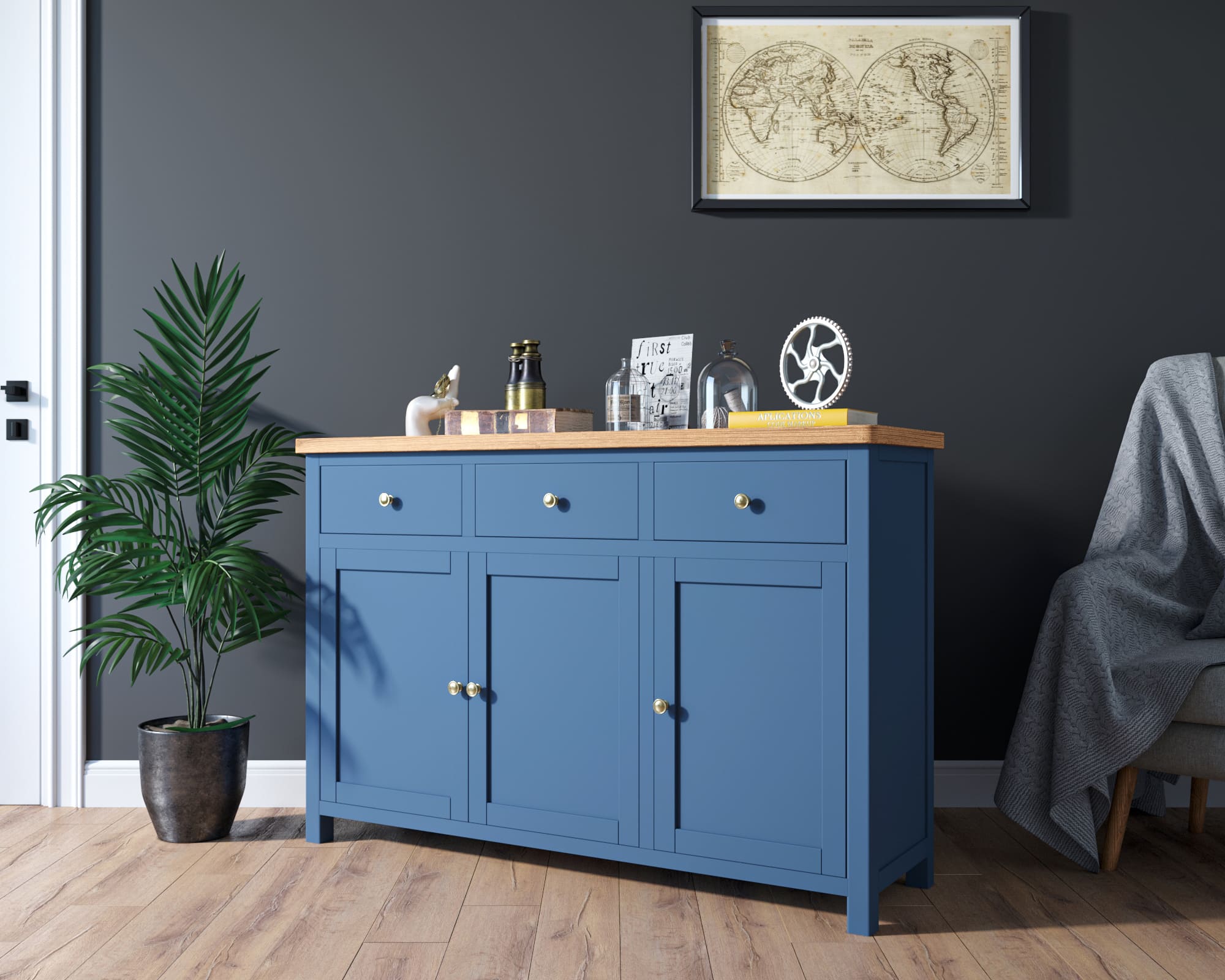 заказать Комод "Jules Verne" 3 ящика 3 дверки арт JV38ETGB