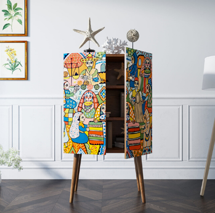 купить Комод на высоких ножках "Berber" принт 1 арт BB09/Print_01 в Москве купить Комод на высоких ножках "Berber" принт 1 арт BB09/Print_01