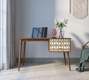 Стол рабочий "Berber" принт 22 с одной тумбой арт BB20/Print_22