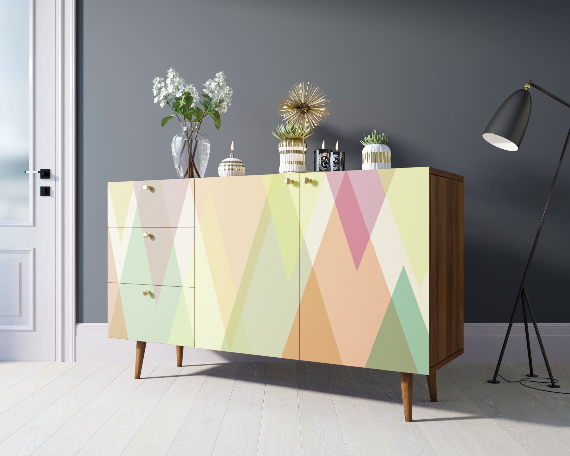 фото Комод "Berber" с двумя дверками и ящиками принт 16 арт BB17/Print_16