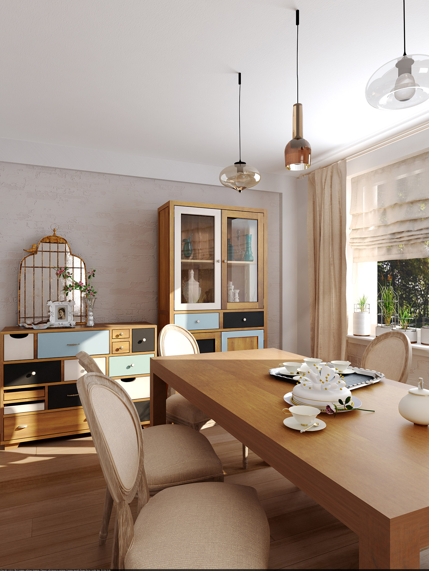 Обеденная зона из коллекции "Aquarelle" арт 1109