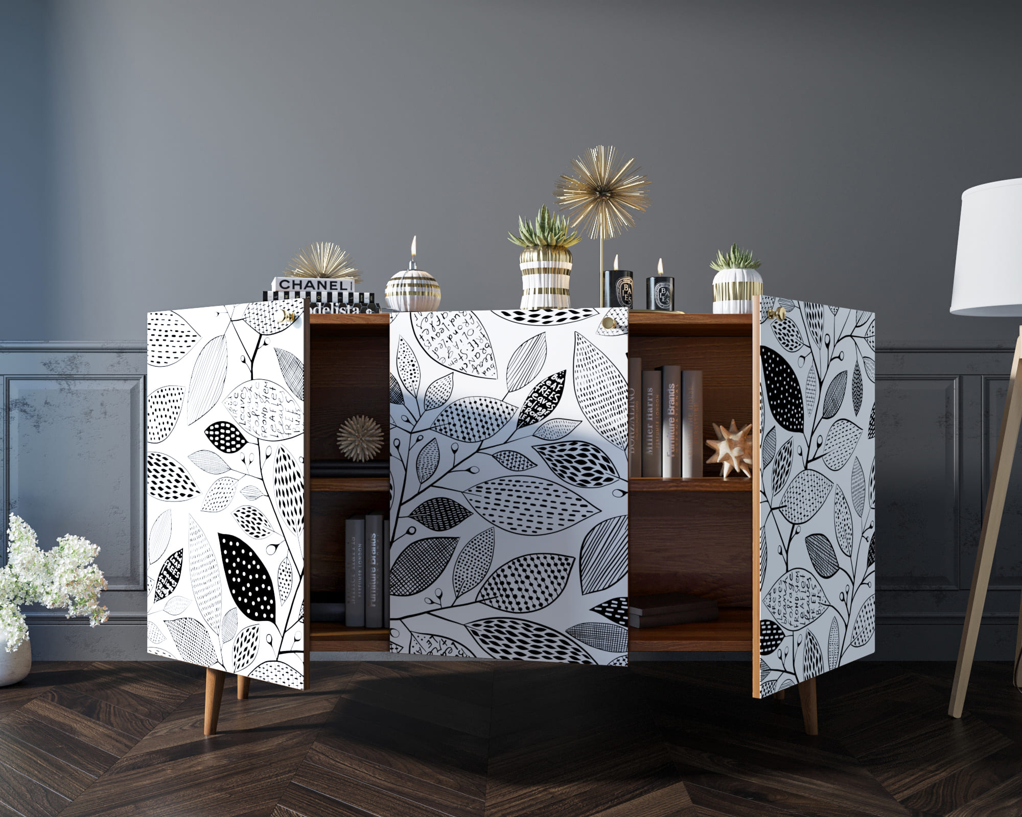 Комод "Berber" три дверки 09 принт арт BB01/Print_09 в интернет-магазине