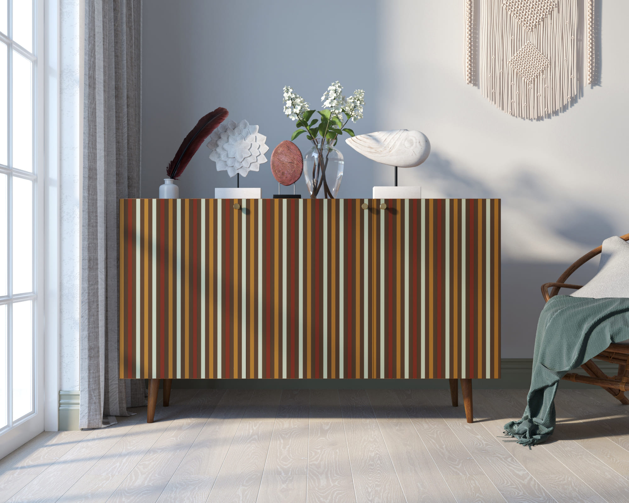 Комод "Berber" три дверки 20 принт арт BB01/Print_20 в интерьере в Москве Комод "Berber" три дверки 20 принт арт BB01/Print_20 в интерьере