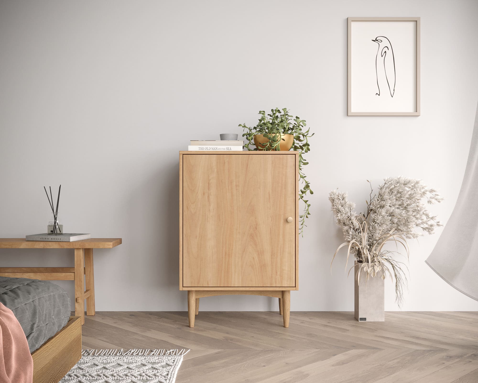 Тумба Bubble Solid с одной дверкой арт BBL02S, цвет - орех в интернет-магазине