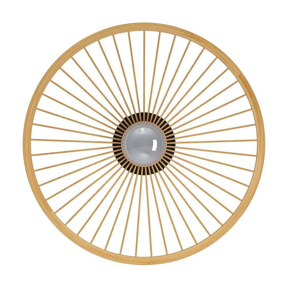 43883 Потолочный светильник LEOMINSTER, 1X40W (E27), ?450, сталь, черный / дерево в интернет-магазине