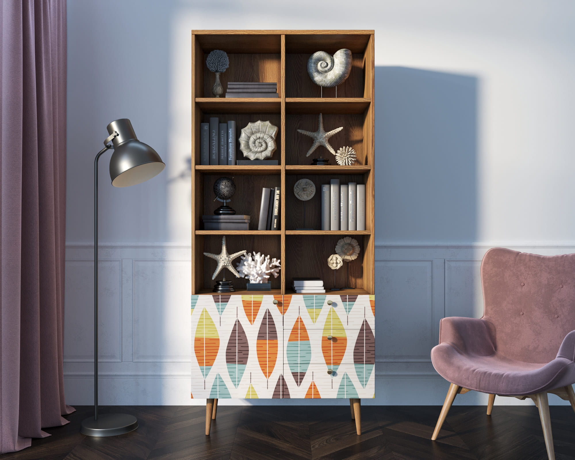 Стеллаж на комоде "Berber" принт 48 арт BB44/Print_48 в интернет-магазине