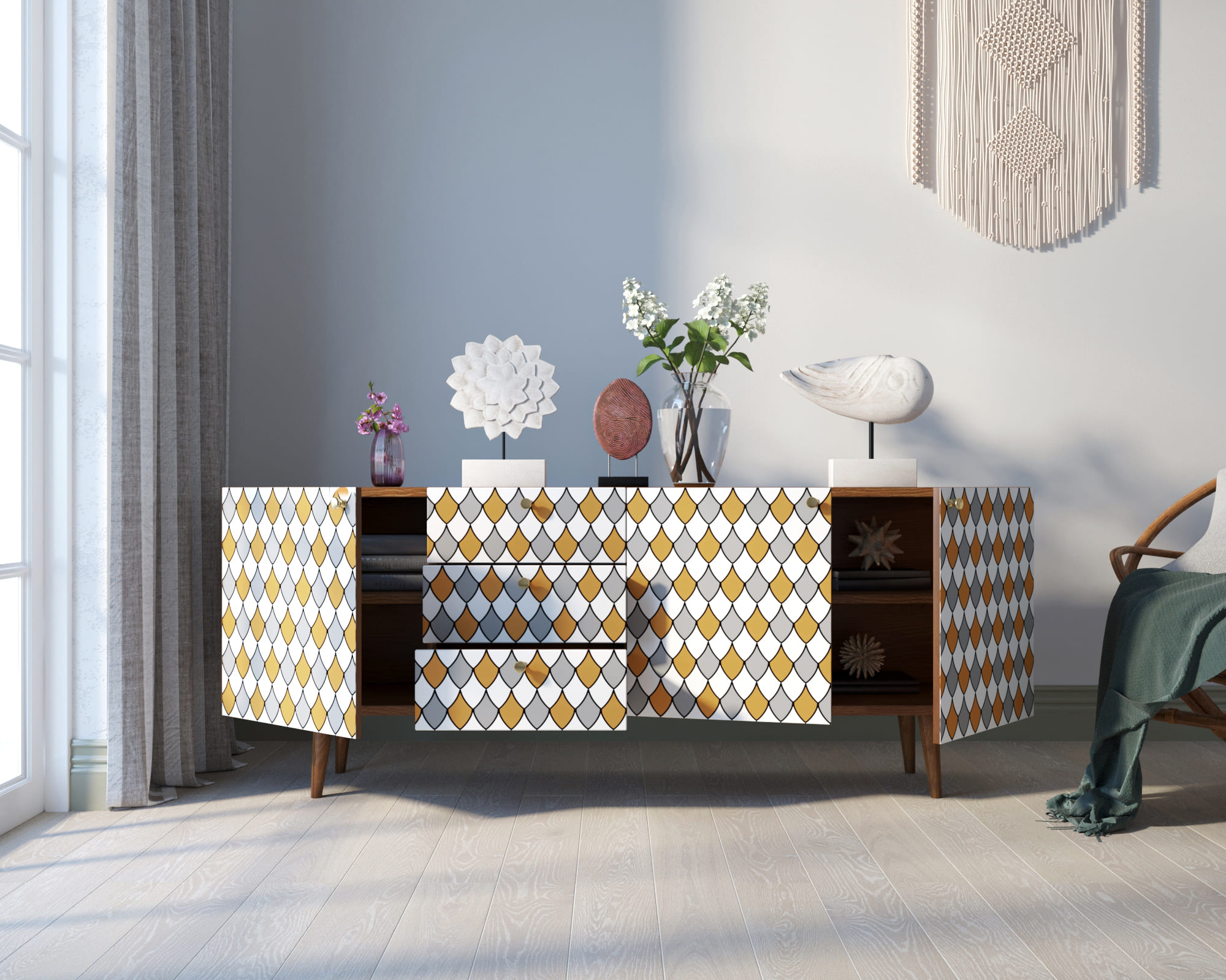 Комод "Berber" удлиненный принт 22 арт BB11/Print_22 в интернет-магазине