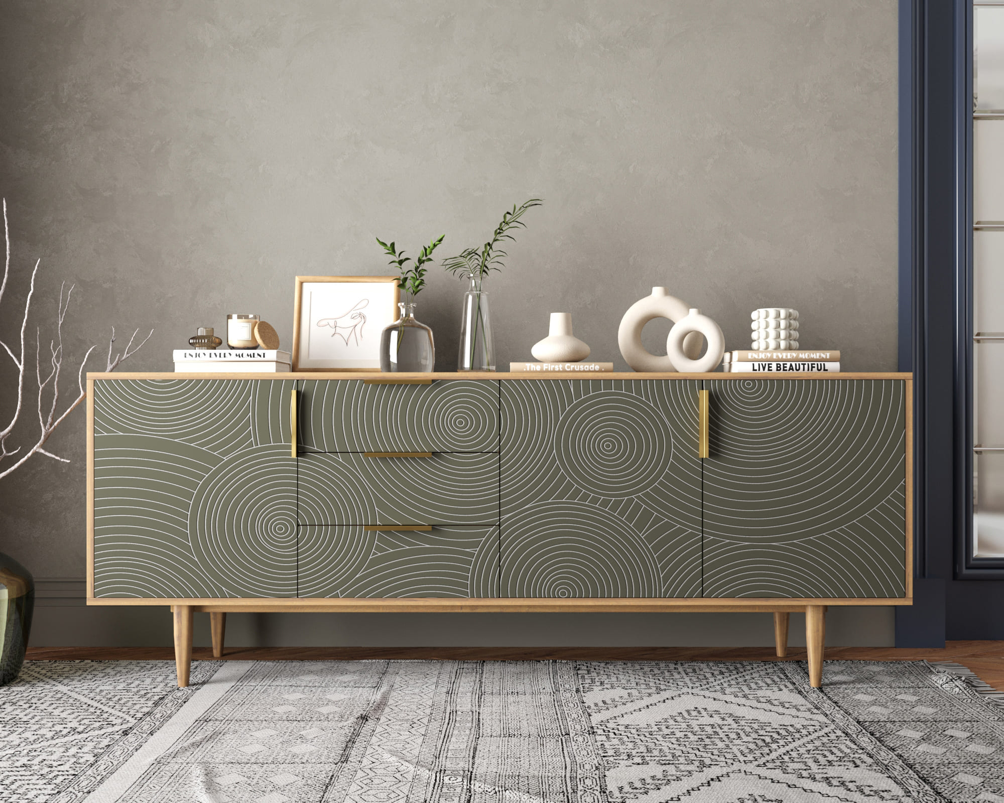 Комод "Line" удлиненный R25/browngrey в интернет-магазине