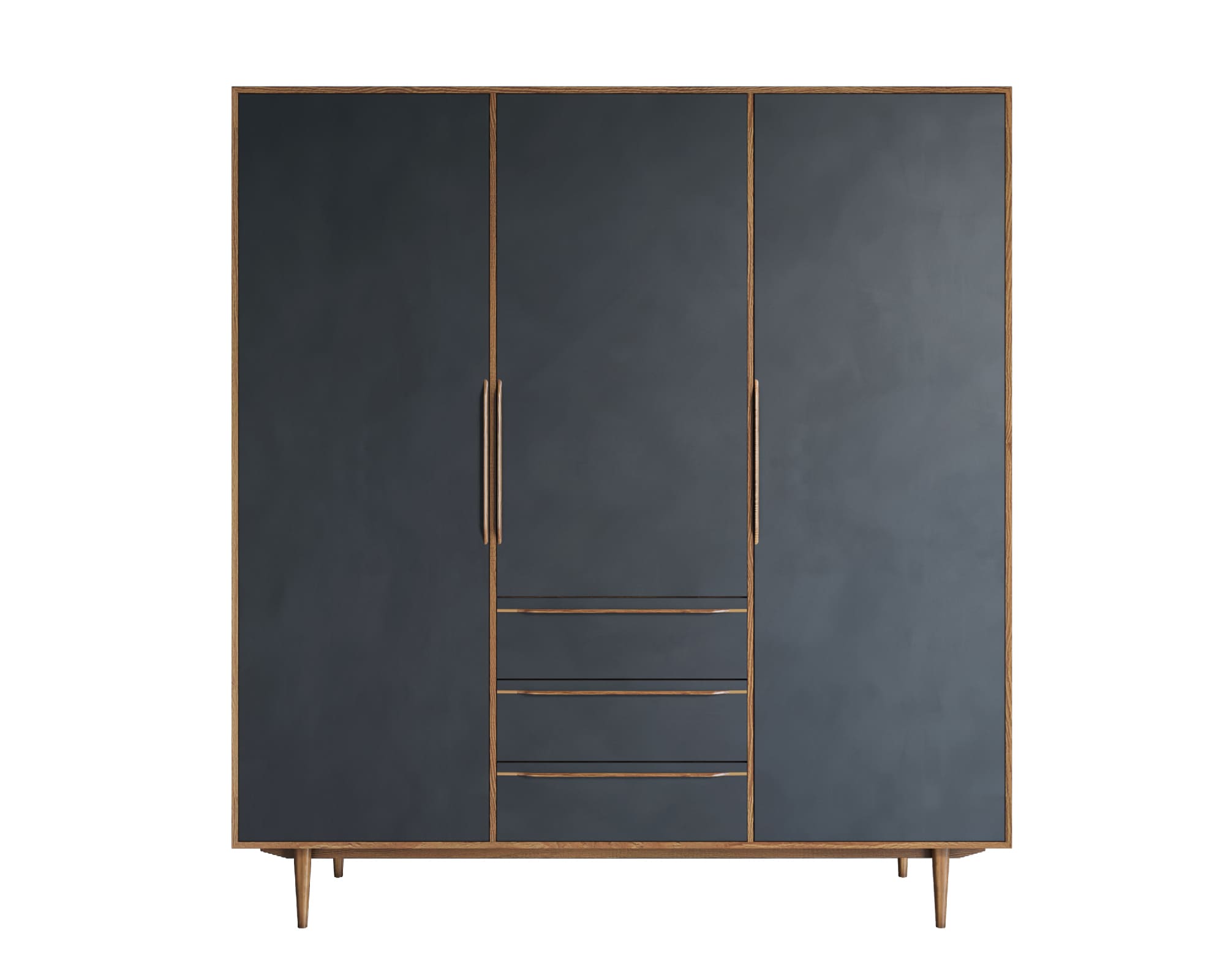 заказать Шкаф в скандинавском стиле "Bruni Black" трехстворчатый арт BR27/3Black