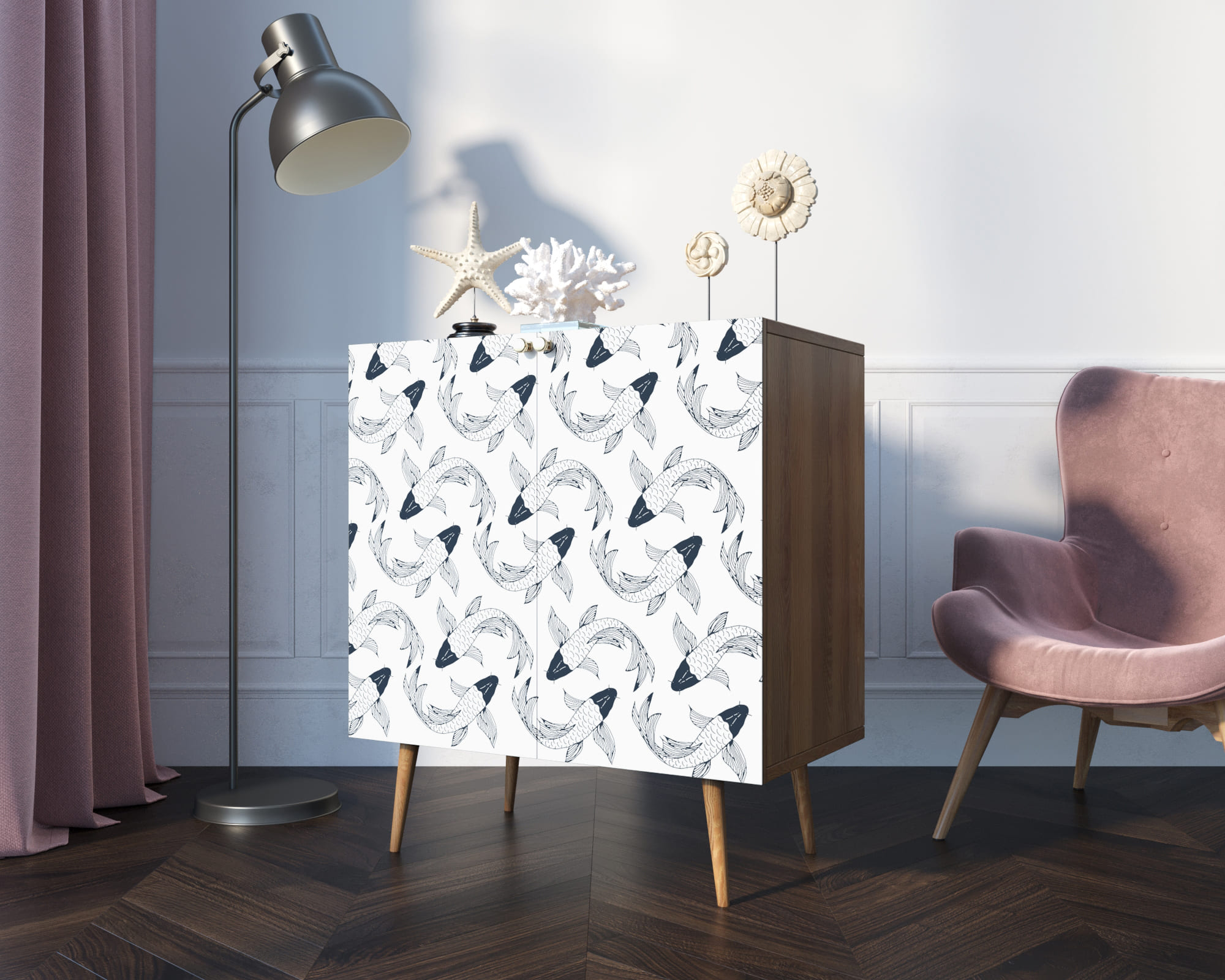 заказать Комод "Berber" две дверки малый 36 принт арт BB38/Print_36