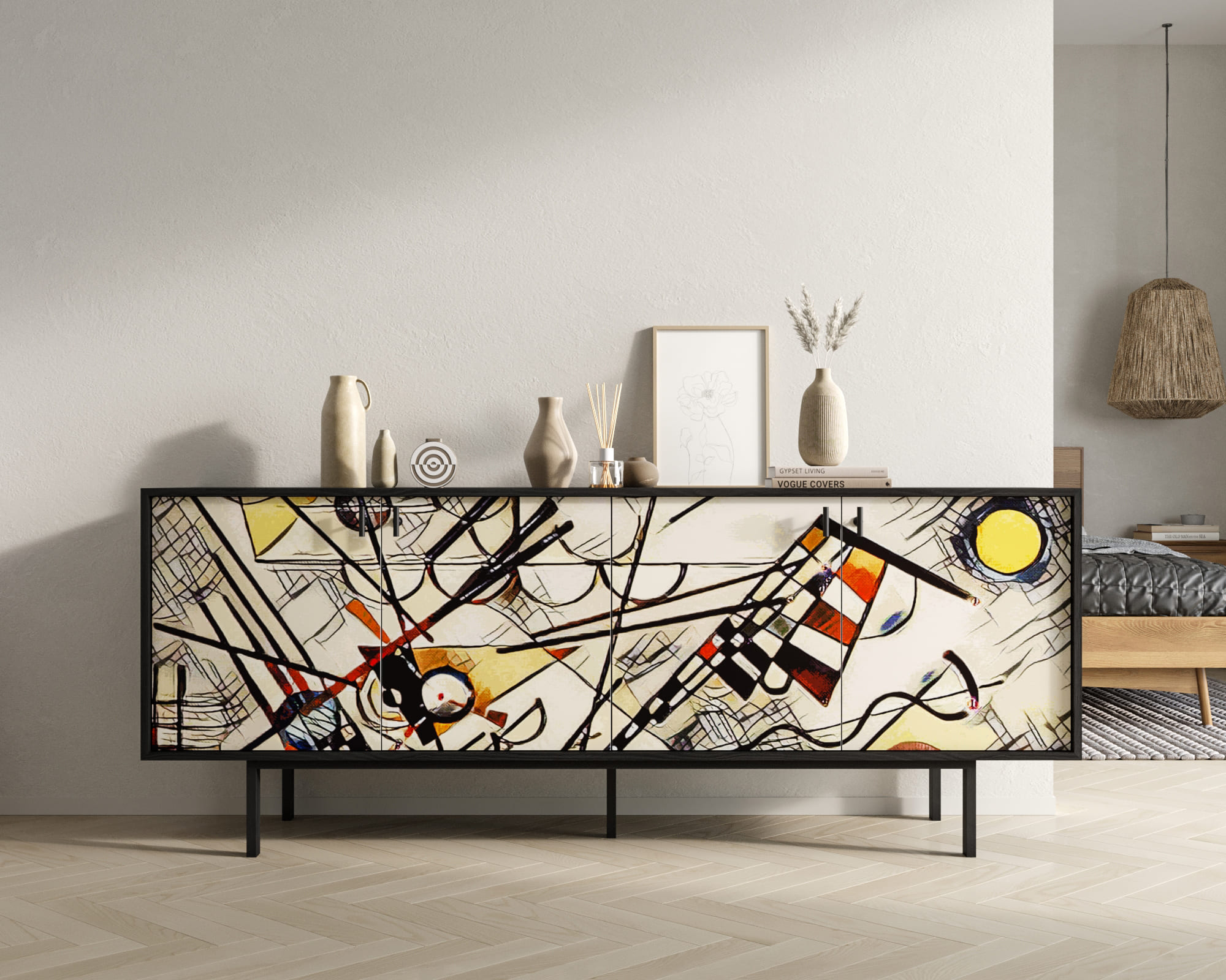 Комод с четыремя дверками "Emerson" by Kandinsky арт EM01/Print_01 в интернет-магазине