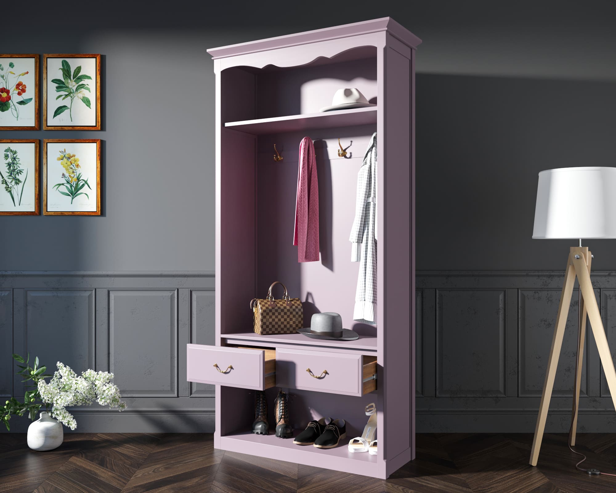 купить Шкаф-прихожая Leontina Lavanda открытая арт ST9360L