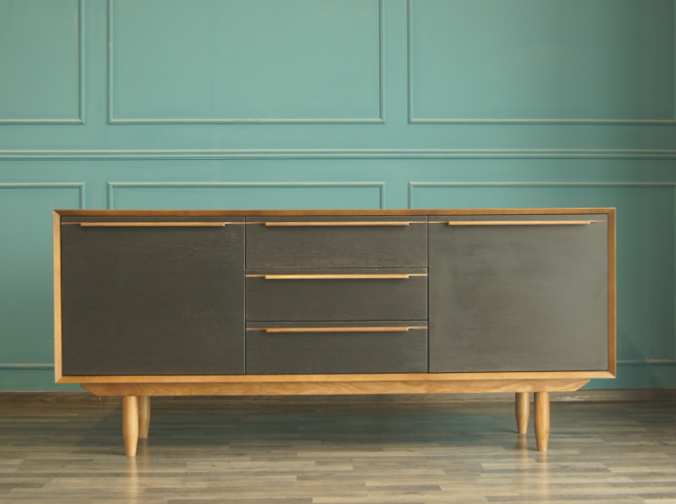 Комод "Brun Black" с тремя ящиками и дверками арт BR-03/Black в интернет-магазине