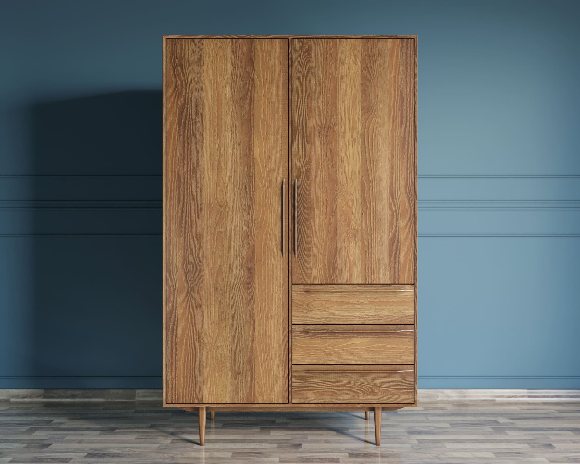 Шкаф в скандинавском стиле "Bruni" с ящиками арт BR27 в интерьере