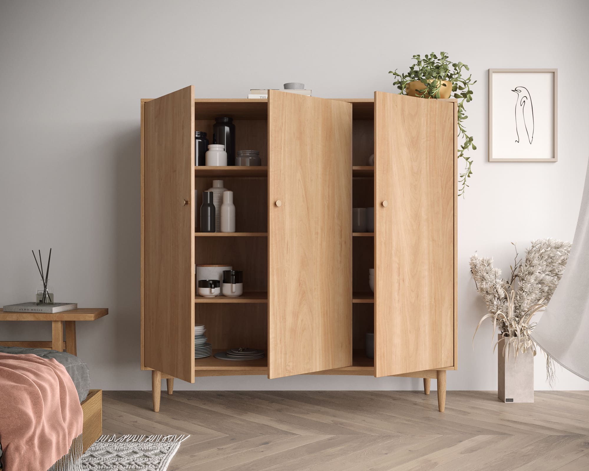 купить Шкаф трехстворчатый низкий Bubble Solid арт BBL04S