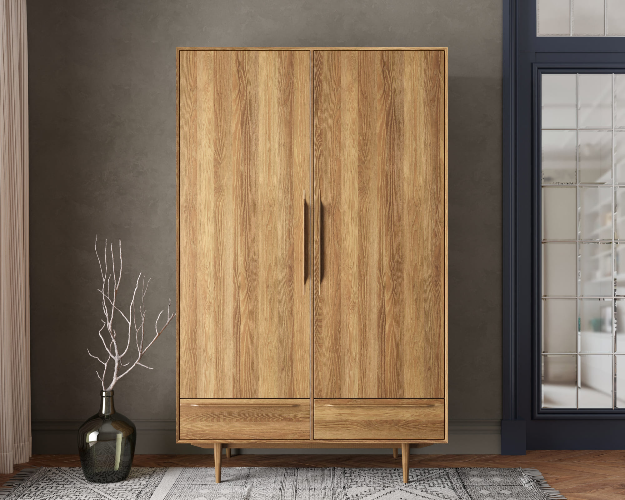 заказать Шкаф двустворчатый  "Bruni" с двумя ящиками арт BR27/2