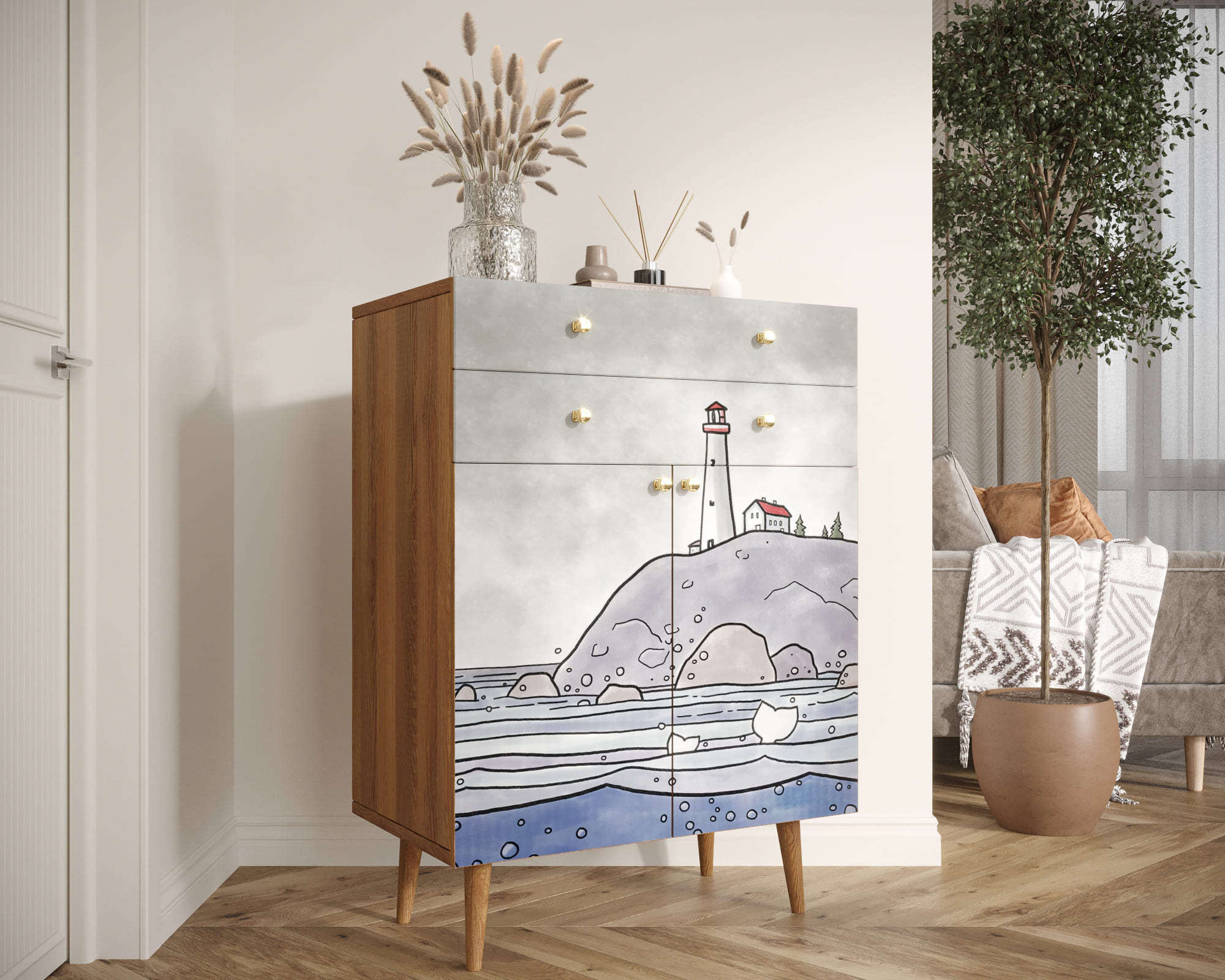 заказать Комод "Berber" большой  арт BB12/Print_51