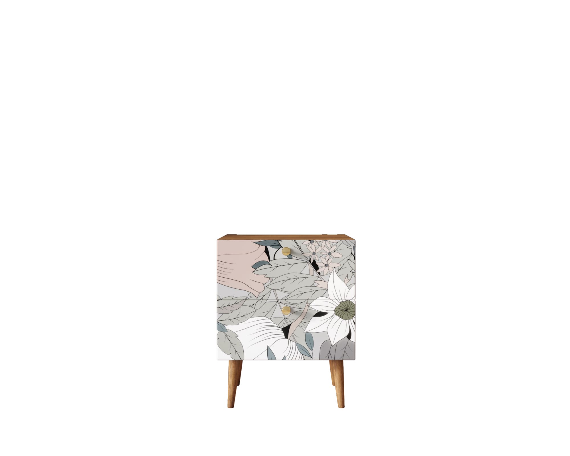 заказать Тумбочка "Berber" с двумя ящиками 50 принт арт BB03/Print_50, разноцветная