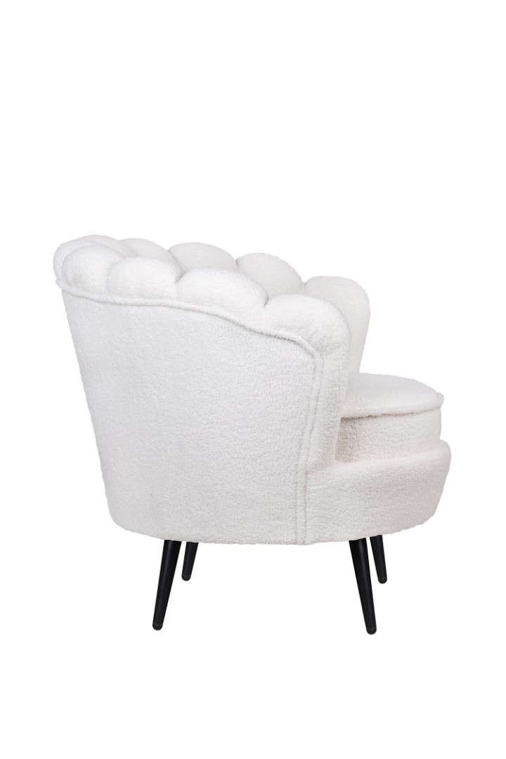 заказать Низкое кресло ракушка Pearl цвет белый на черных ножках