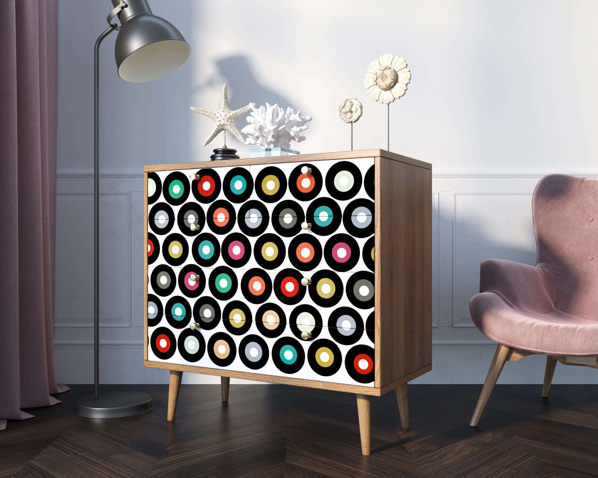 заказать Комод "Berber" пять ящиков 37 принт арт BB36/Print_37