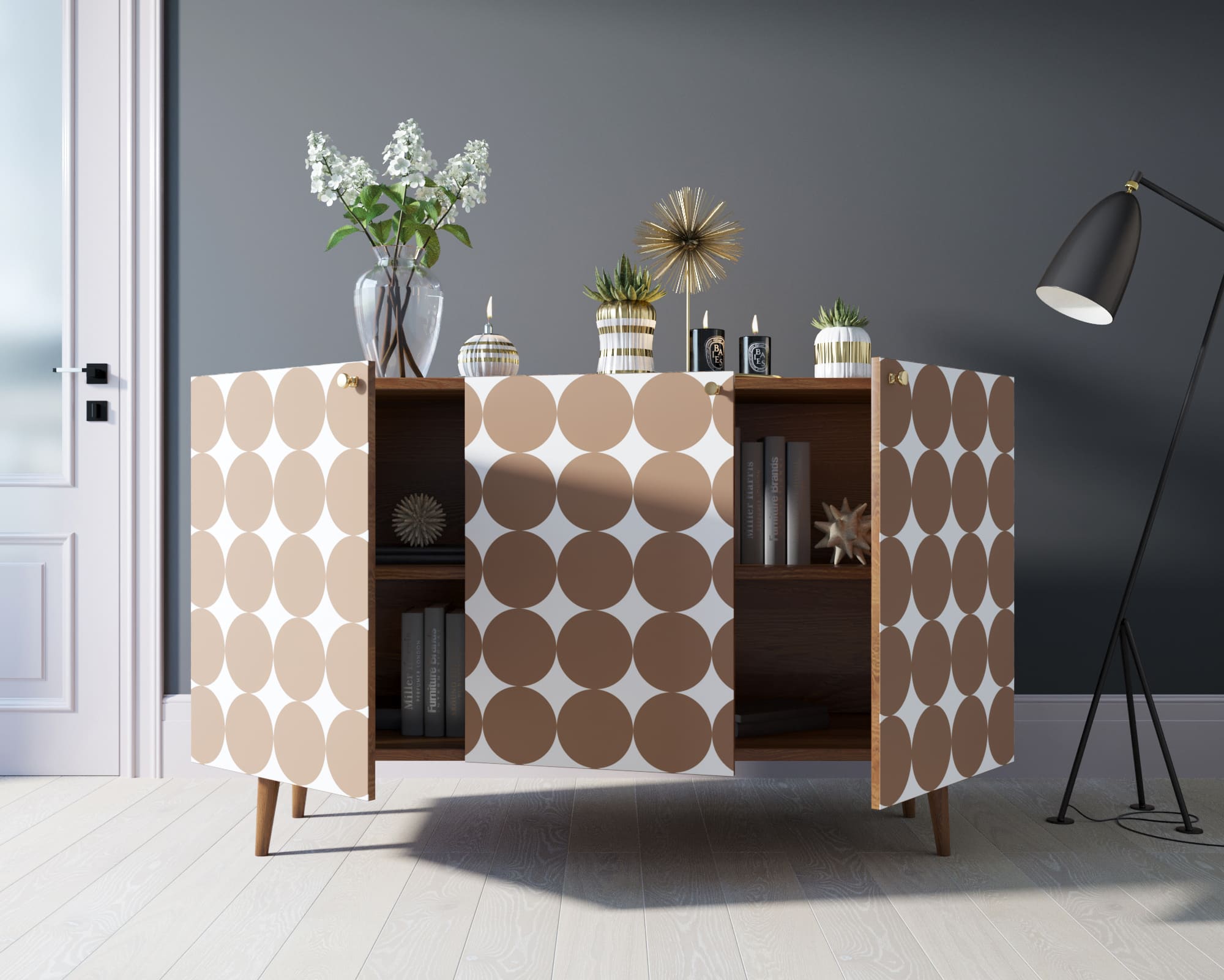 Комод "Berber" три дверки 17 принт арт BB01/Print_17 в интернет-магазине