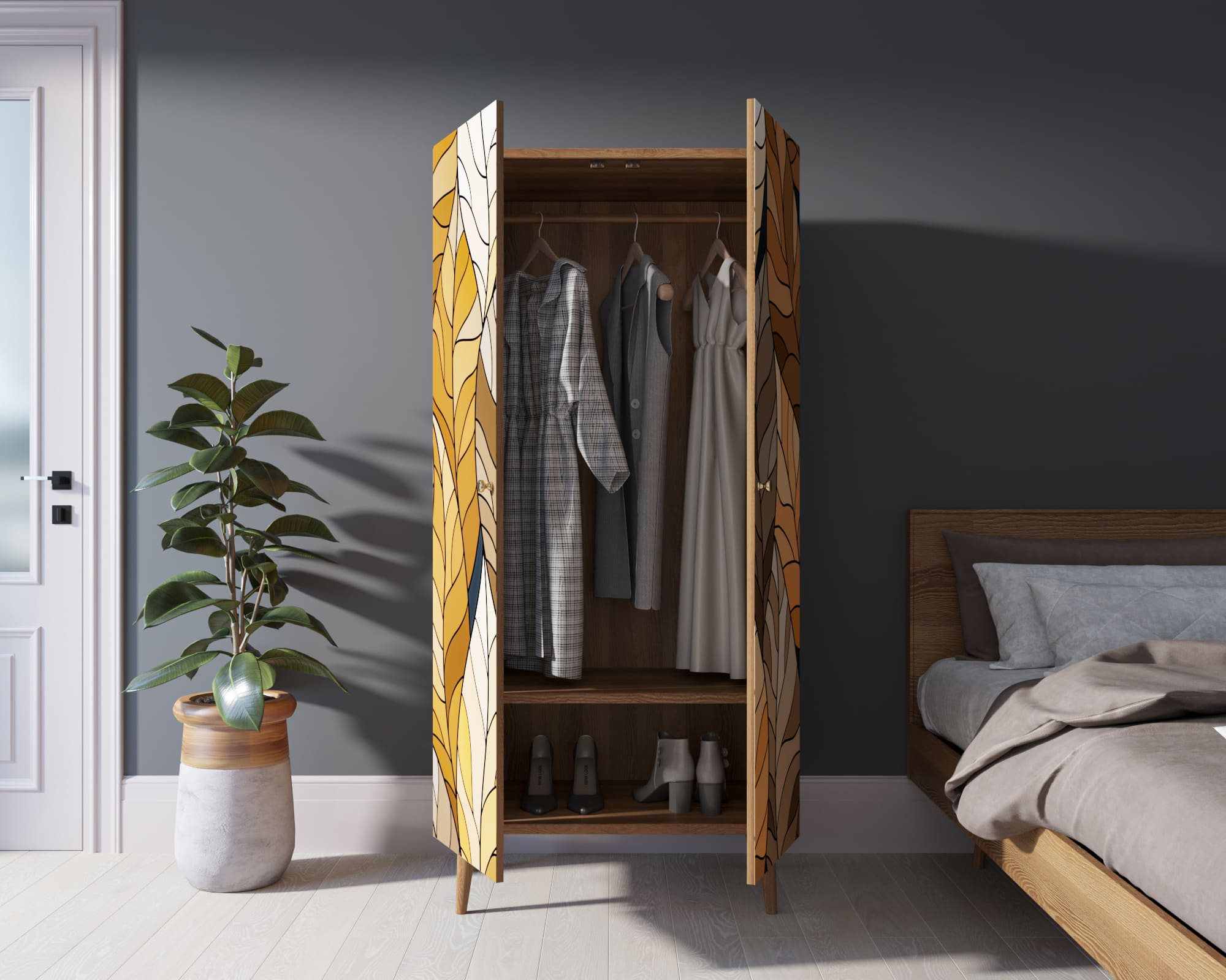 купить Шкаф малый двухстворчатый "Berber" принт 8 арт BB08/Print_08