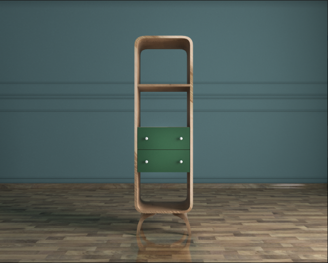 купить Стеллаж "Ellipse" узкий с ящиками арт EL17G