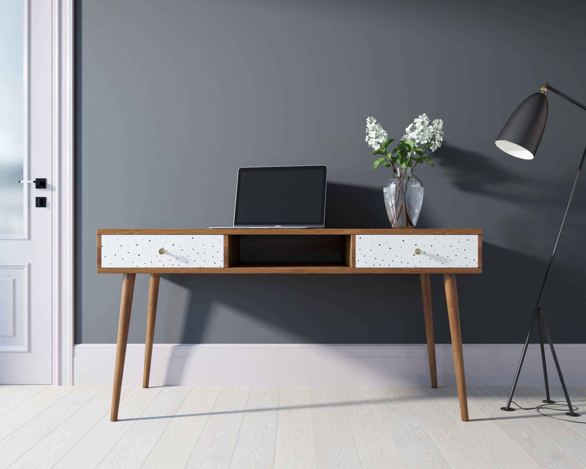 Стол рабочий "Berber" принт 15 арт BB18/Print_15 в интерьере