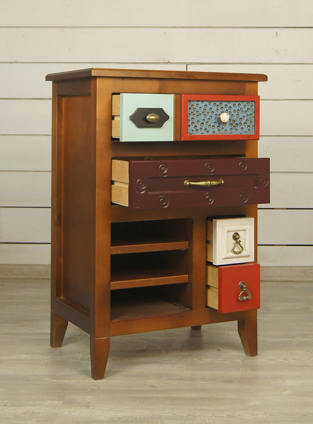 фото Вертикальная тумба "Gouache Birch" арт M20006ETG/1, разноцветная