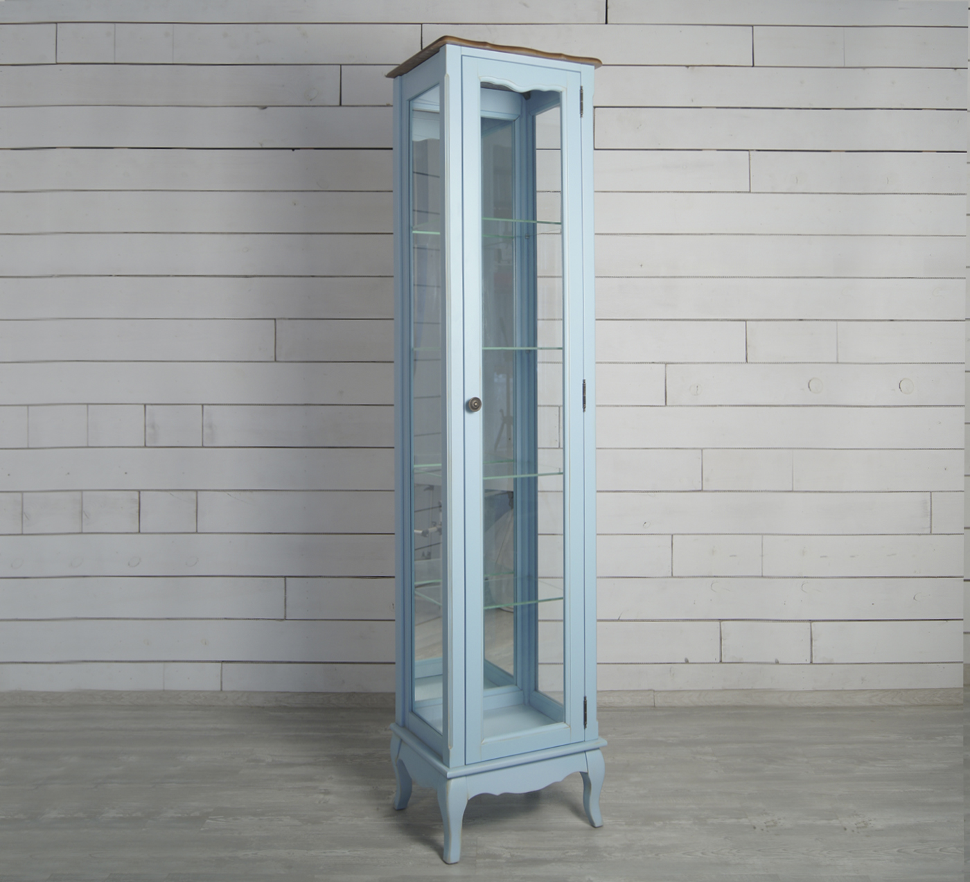 стильный Шкаф "Leontina Blue" для посуды узкий/высокий арт ST9319RB в Москве стильный Шкаф "Leontina Blue" для посуды узкий/высокий арт ST9319RB