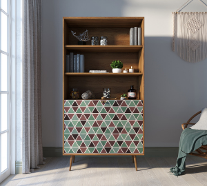 Стеллаж с дверками "Berber" принт 26 арт BB26/Print_26