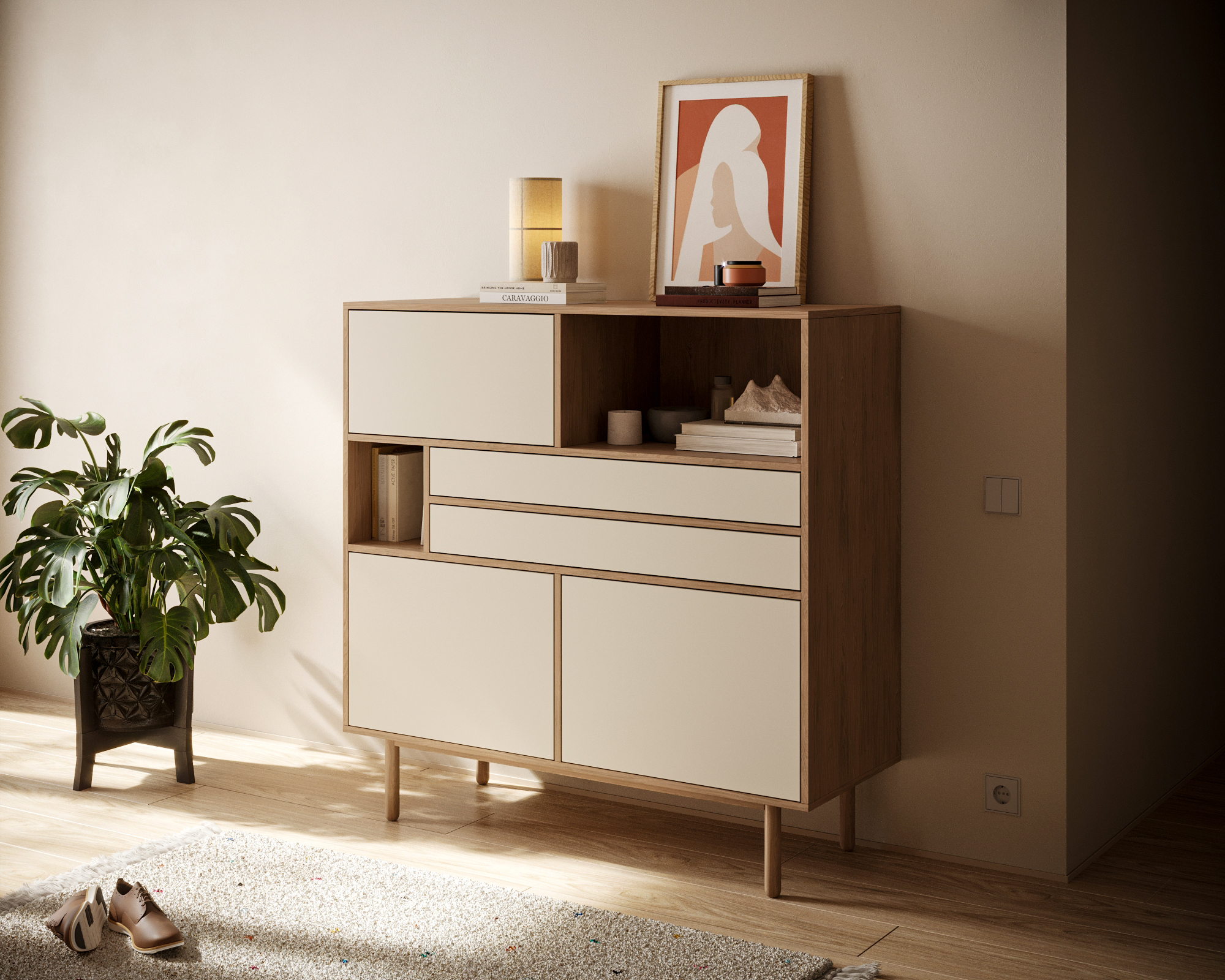 заказать Комод большой с тремя дверками и двумя ящиками "Alice" арт ALC05